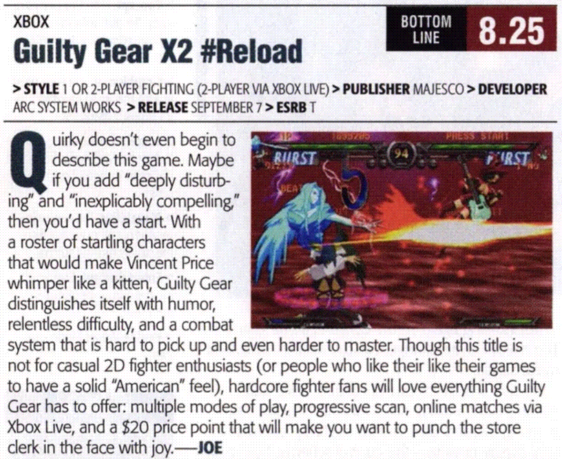 An article from Game Informer. A screenshot from the game is included.