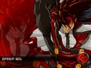 A wallpaper of Order Sol on a red background with the Guilty Gear 'GG' logo.