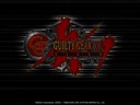 A wallpaper of the GGXX Slash logo on a glitchy black background.