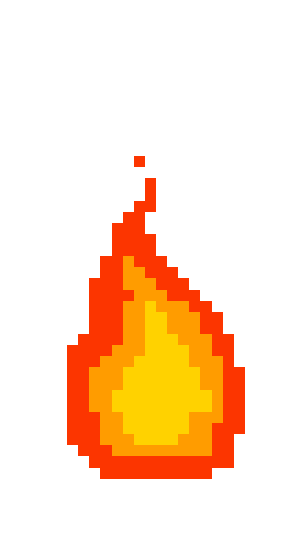 A small ball of animated pixel fire