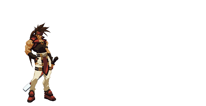 Sol from GGXX doing Gun Flame.