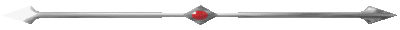 An animated gif of a pointed silver metal divider that has a red gem in its center. A band of light shimmers across it.